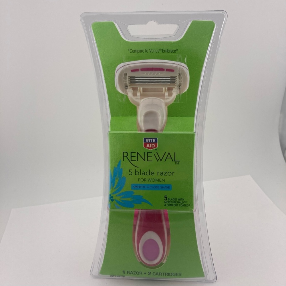 Rite Aid Renewal 5 Blade Razor for Women DISCONTINUED 1 Handle 2 Cartrdges